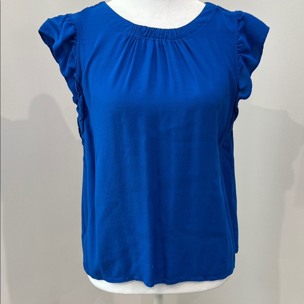 LOFT Royal Blue Ruffle Sleeve Blouse